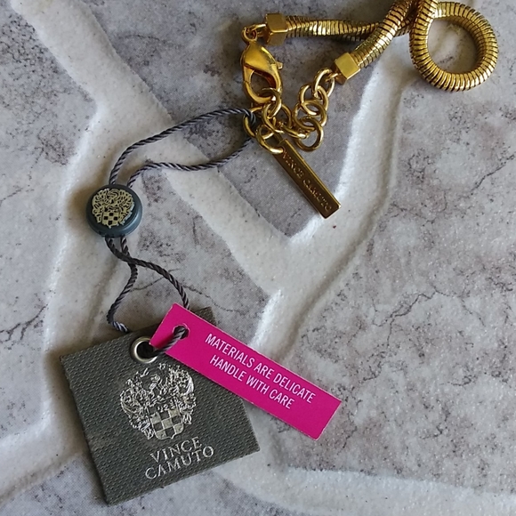 Vince Camuto Chic Goldtone Thick Snake Chain Tassel Necklace - Picture 6 of 8